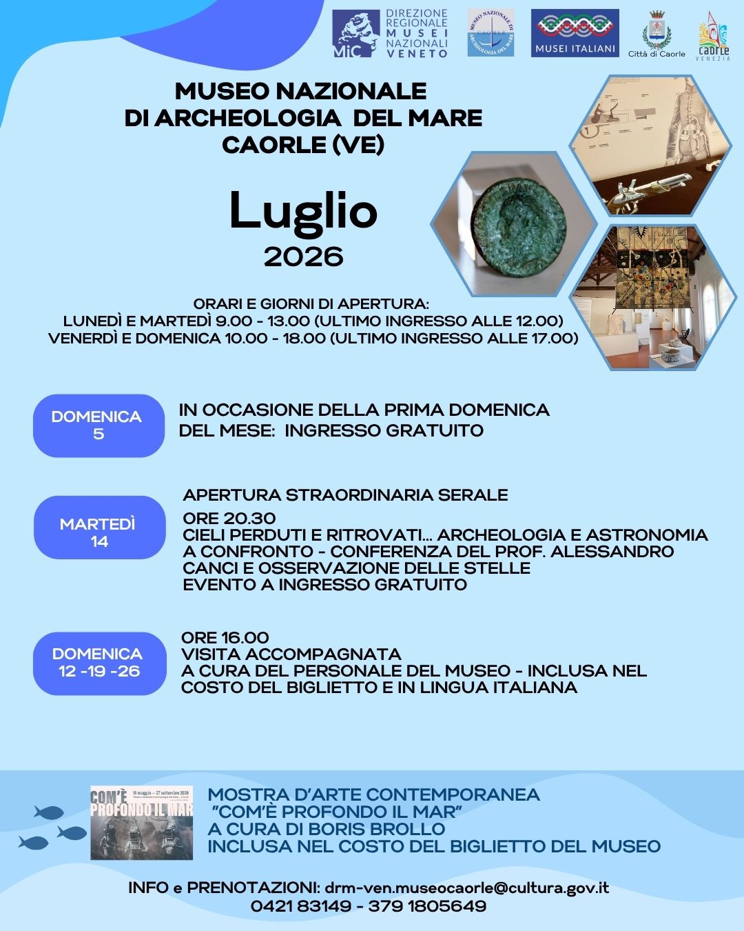 Luglio 2026 al Museo nazionale archeologia del Mare di Caorle